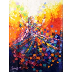 Bandah Ali, 24 x 18 Inch, Acrylic on Canvas, Figurative-Painting, AC-BNA-086